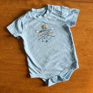 Carhartt light blue camping onesie 9m